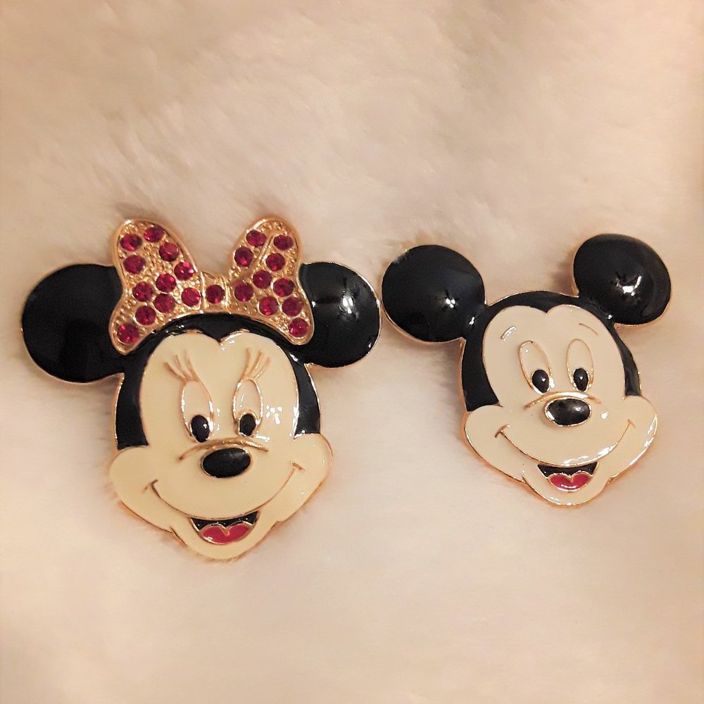Vintage Disney Mickey and Minnie Mouse Enamel Pins